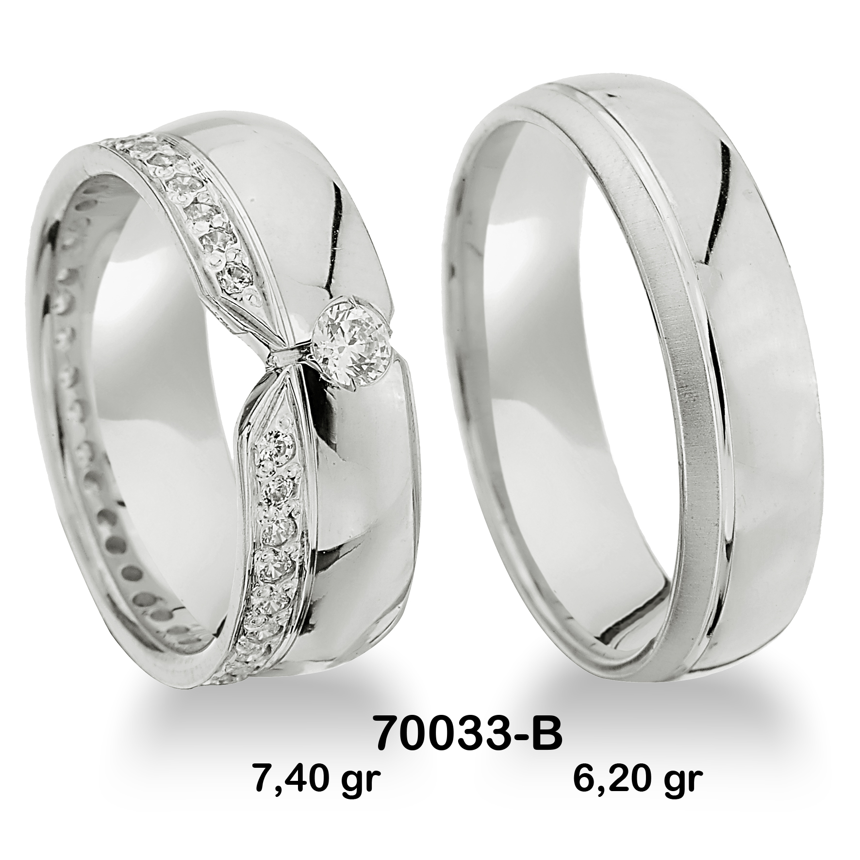 Beyaz Alyans Modeli-70033-B